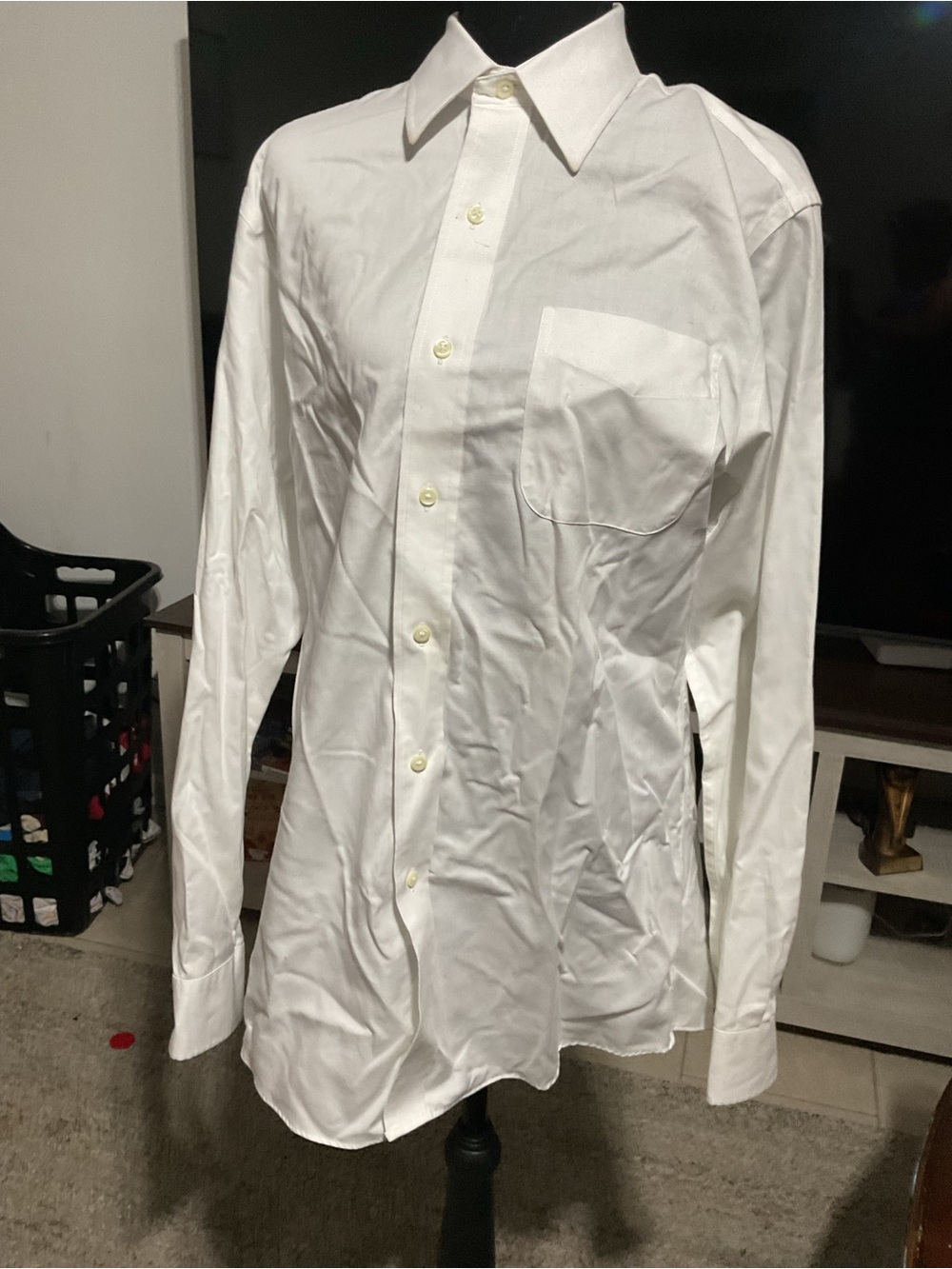 & Other Stories Men's White Long-Sleeve Dress Shirt